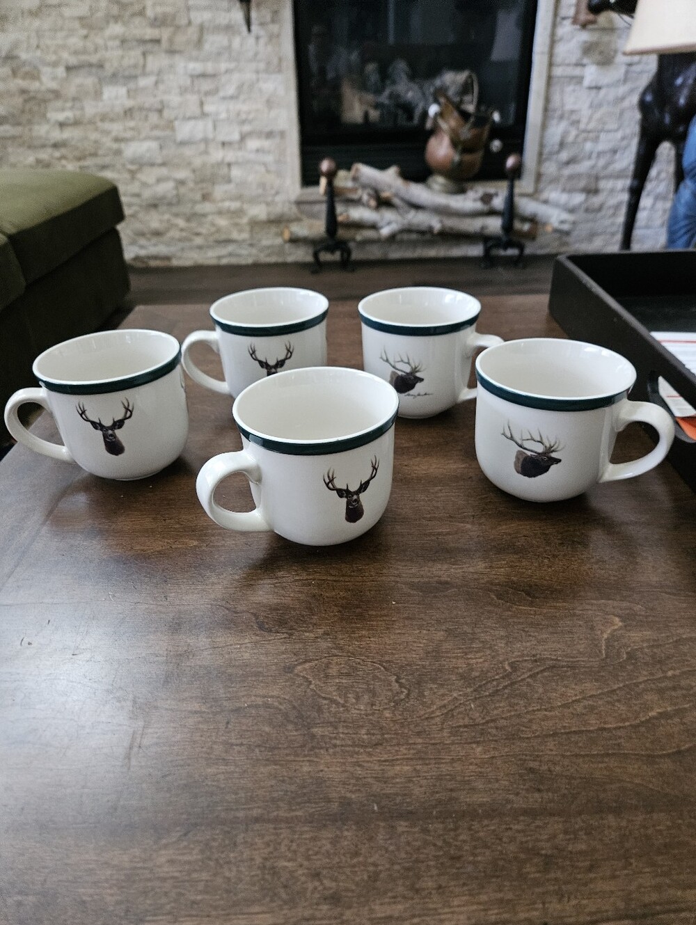Angler's Expressions Rocky Mountain Elk Foundation Set of 5 Ceramic Coffee Mugs